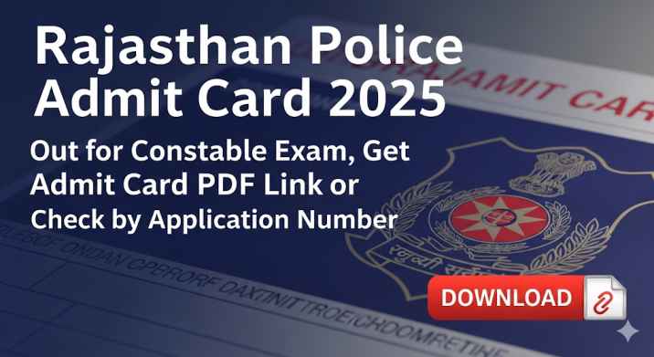 Rajasthan Police Admit Card 2025 Out for Constable Exam, Get Admit Card PDF Link or Check by Application Number